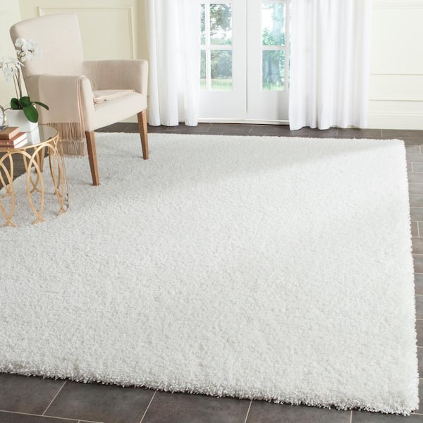 Santa Monica Shag White 5 ft. x 8 ft. Solid Area Rug