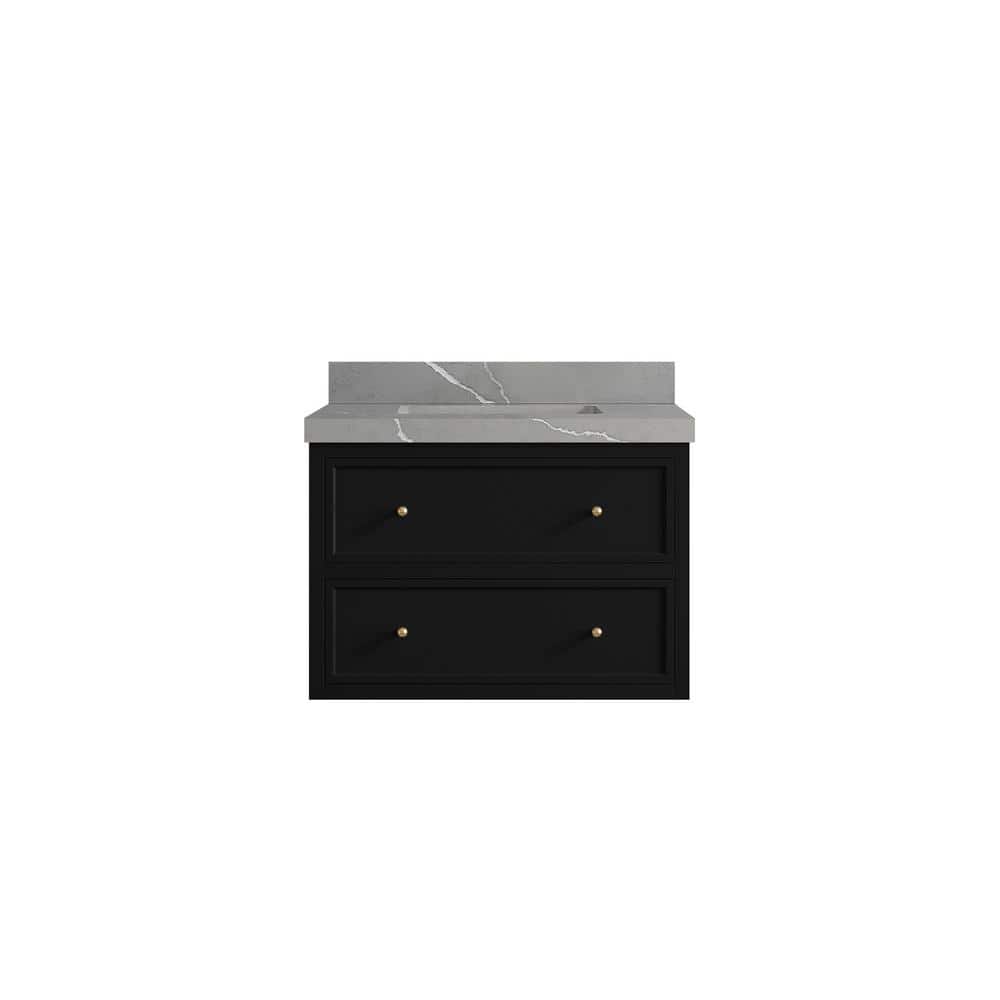Willow Collections Roswell 30 in. Single Sink Freestanding Black Bath
