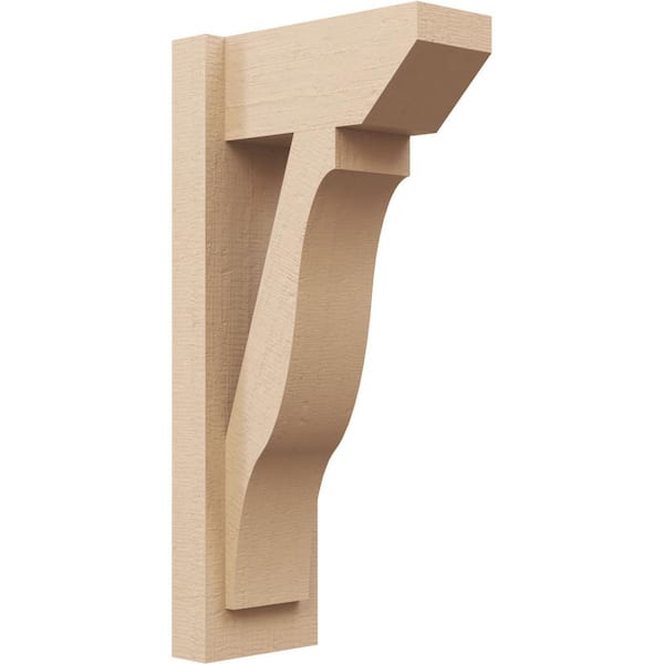 Ekena Millwork 6 in. x 24 in. x 12 in. Funston Slat Rough Cedar Woodgrain Timberthane Polyurethane Outlooker, Primed Tan