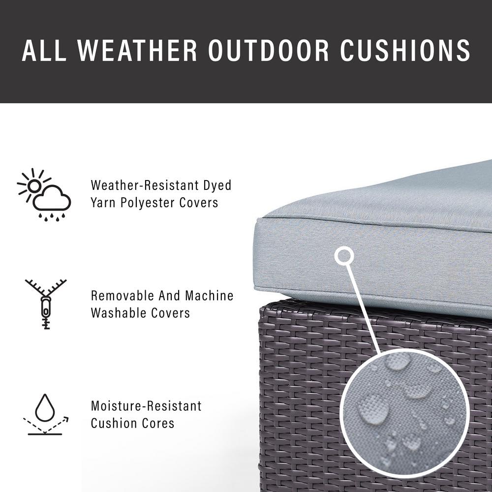 Biscayne Outdoor Wicker Armchair with Mist Cushions