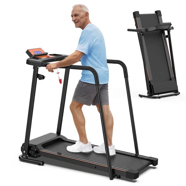 2.5 HP Metal Foldable Health Recovery Training Treadmill with Optional APP Control and Detachable Long Armrests