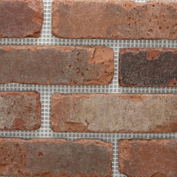 Old Mill Brick - 28 in. x 10.5 in. x 0.5 in. Brick Webb Bridgewater Thin Brick Sheets (Box of 5-Sheets)