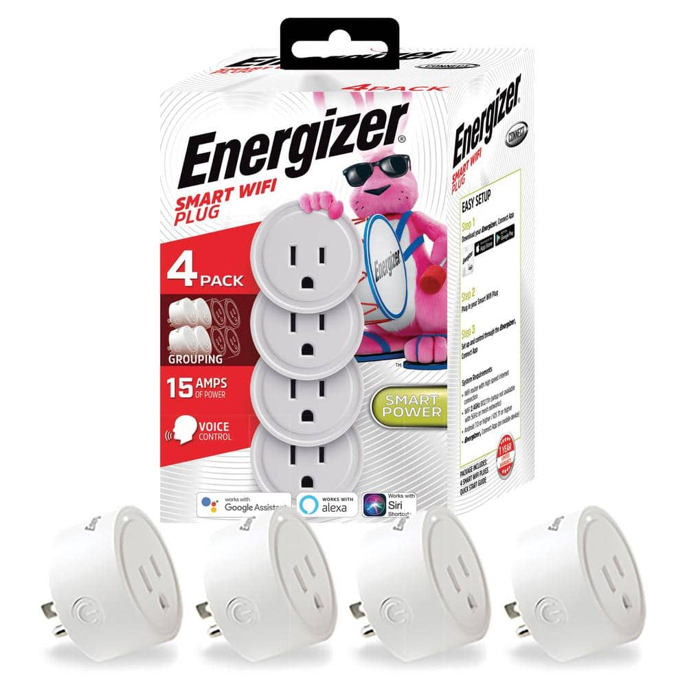 Energizer Wi-Fi Powered Smart Plug Compatible with Alexa and Google  Assistant Voice Control Remote Mobile Device Access EIX3-1003-WHT - The  Home Depot