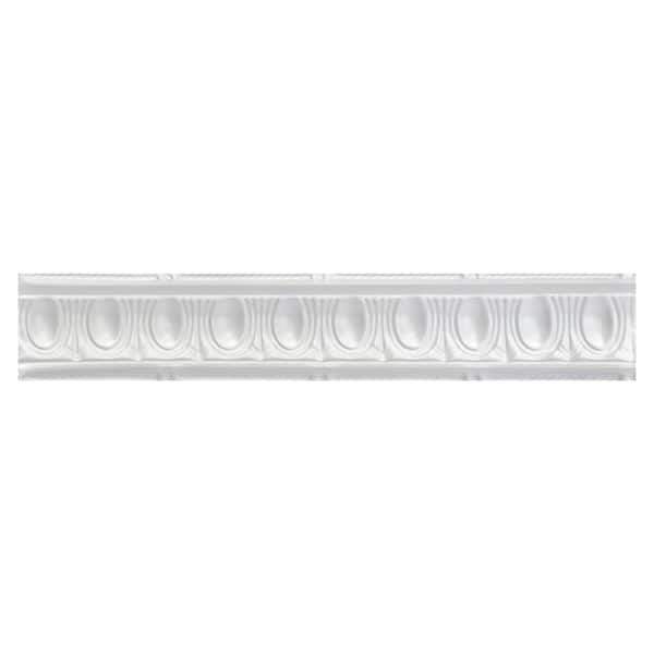 Puffy Archways 0.012 in. x 4.25 in. x 48 in. Metal Bed Moulding Nail-Up Tin Cornice in White (48 Ln. ft./Pack)(12Pieces)