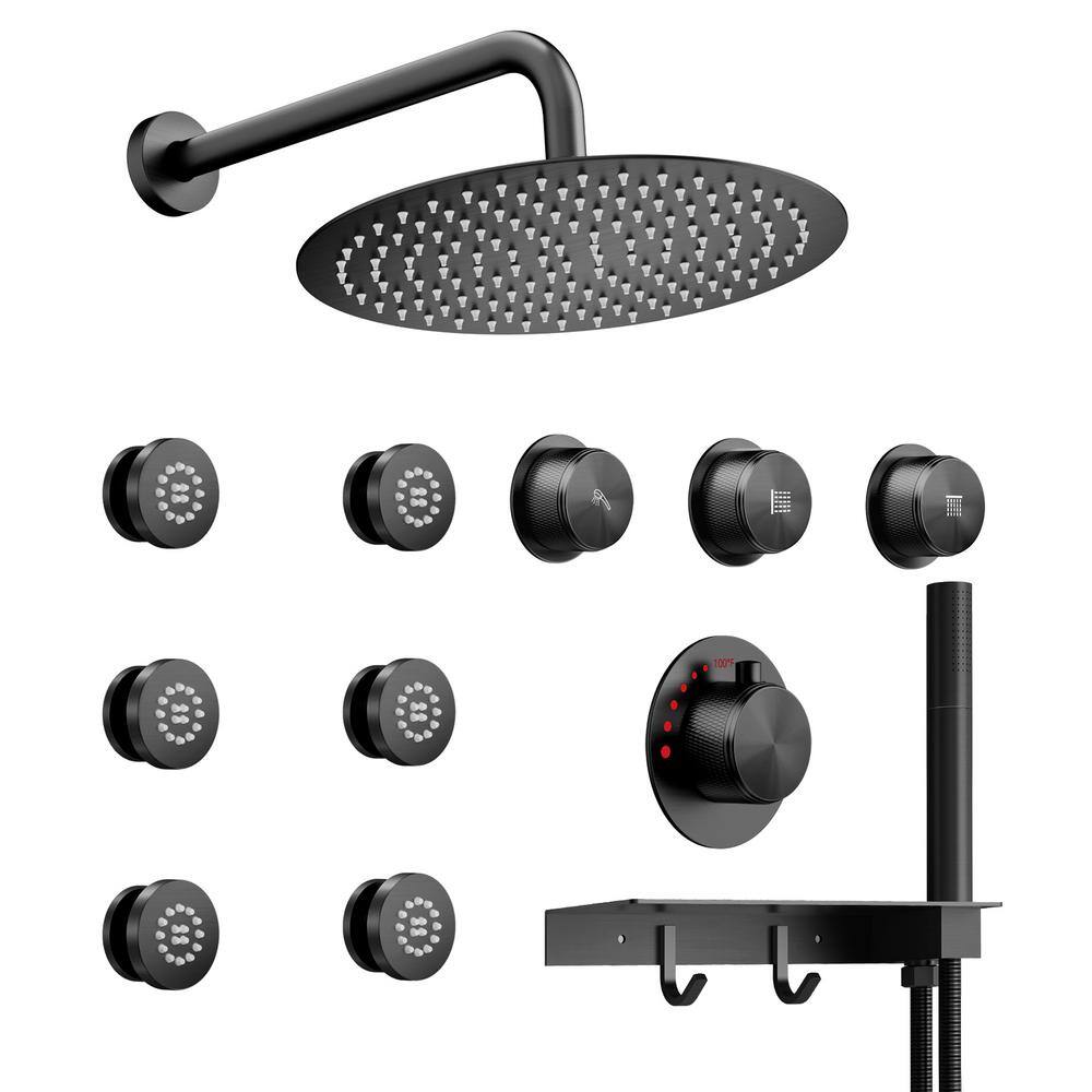 EVERSTEIN 3Spray Patterns with 2.5 GPM 12 in. Wall Mount Dual Shower