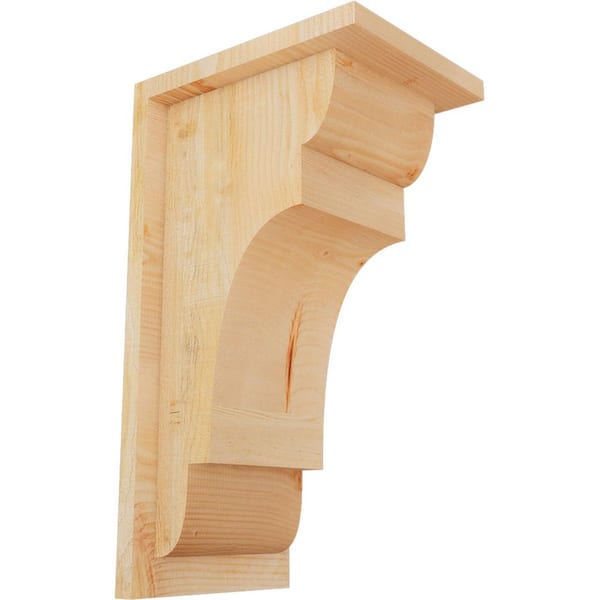 8 in. x 10 in. x 18 in. New Brighton Rough Sawn Douglas Fir Corbel with Backplate