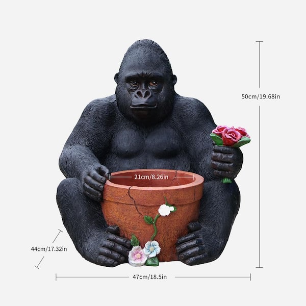 Garden Chimpanzees Statue Decoration, 18.5 in. L x 17.3 in. W x