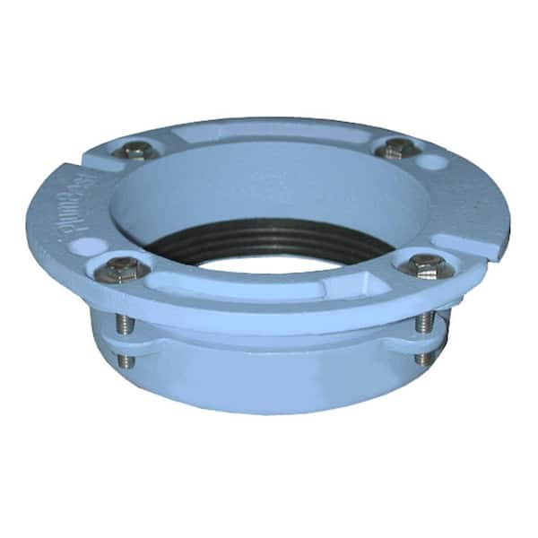JONES STEPHENS 3 in. x 2 in. No Caulk Code Blue Cast Iron Water Closet (Toilet) Flange for Cast Iron or Plastic Pipe