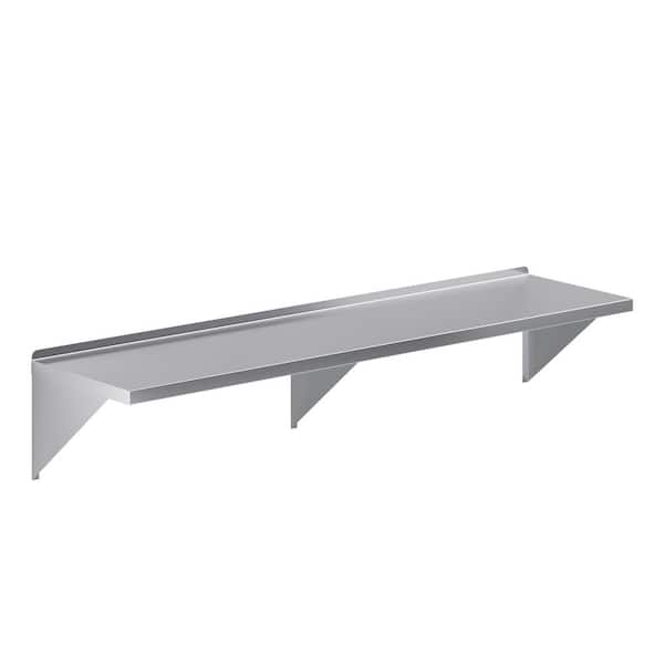 AMGOOD 18 in. W x 72 in. D Stainless Steel Wall Shelf Square Edge Kitchen, Restaurant, Garage, Laundry Decorative Wall Shelf