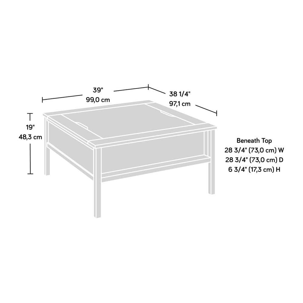 Soft White and Oak Square Gaming Coffee Table with Reversible Top