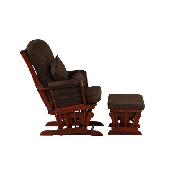 brown glider and ottoman