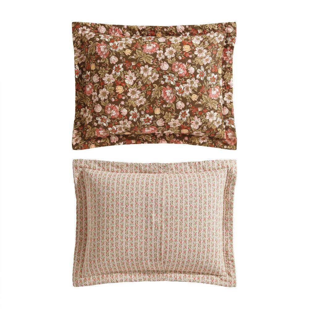 Marta Twin Reversible Brown Cotton Quilt Set