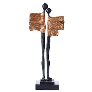 Dann Foley - Lover Sculpture - Black and Brass - Cast Aluminum