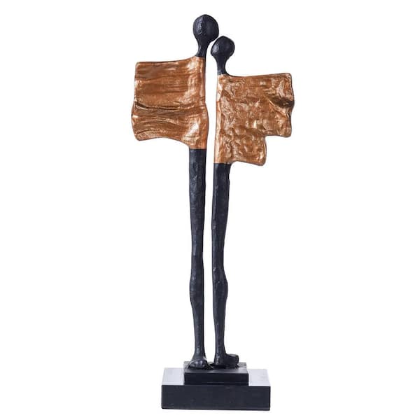 StyleCraft Dann Foley - Lover Sculpture - Black and Brass - Cast Aluminum