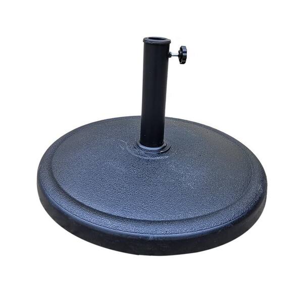 Unbranded Patio Umbrella Base, 20  in.  42 lbs, Round Heavy Duty for 1.5 in.  or 1.89 in.  Poles, Outdoor, Lawn, Poolside in Black