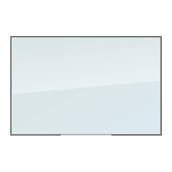 U Brands 35 in. L x 23 in W. Glass Dry Erase Memo Board White Frosted Surface Metal Frame