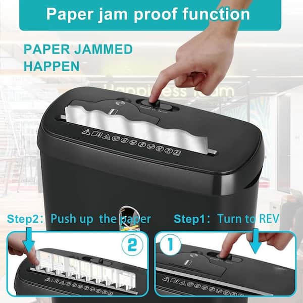 10-Sheet Strip Cut Home Office Paper Shredder with Jam Proof