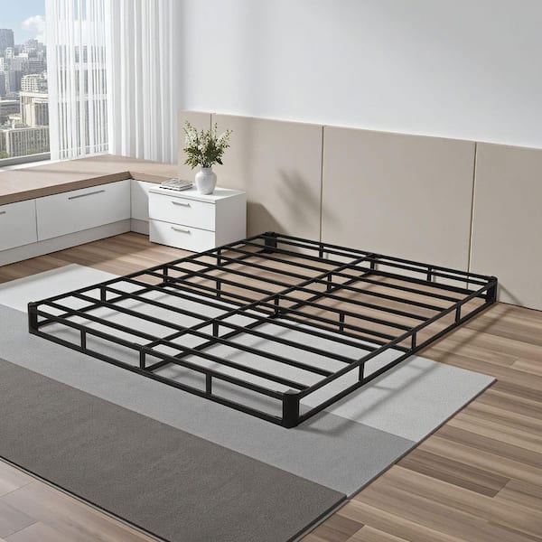 Heavy Duty Queen Box Spring, Metal Frame, 3500 lbs. Capacity, 5.1 in. Mattress Foundation, Washable Fabric, Easy Setup