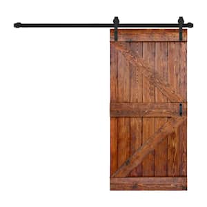 K Style 42 in. x 84 in. Carrington Finished Soild Wood Sliding Barn Door with Hardware Kit - Assembly Needed