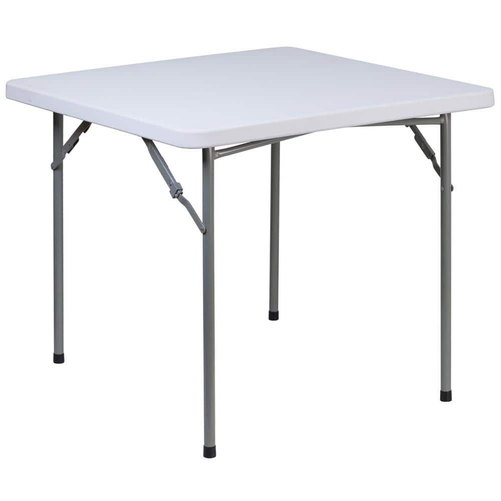 Carnegy Avenue 33.75 in. Granite White Plastic Tabletop Metal Frame ...