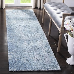 Marquee Blue/Ivory 2 ft. x 6 ft. Floral Oriental Runner Rug