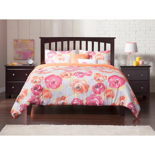 AFI Mission Espresso Full Platform Bed with Open Foot Board