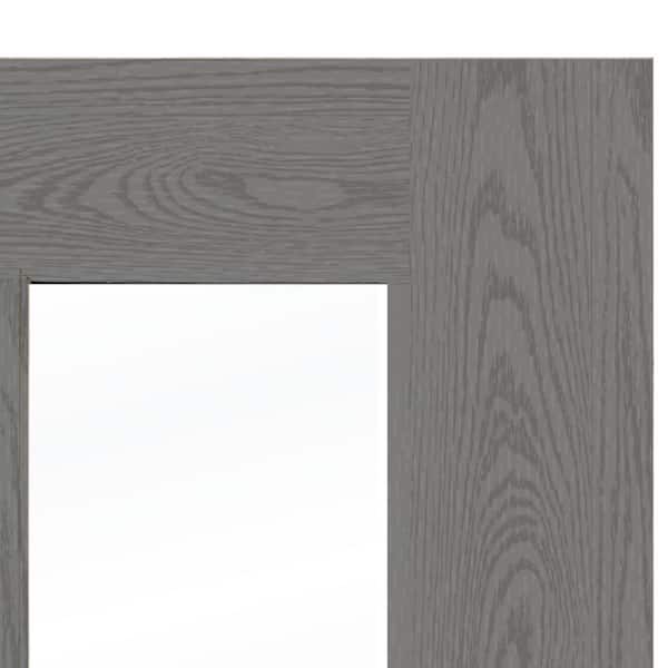 Faux Pivot 36x79 in. 6-Lite RH Clear Glass MalibuGrey Stain Fiberglass AssemblyRequired FrontDoorKit w/QuickAssembleJamb
