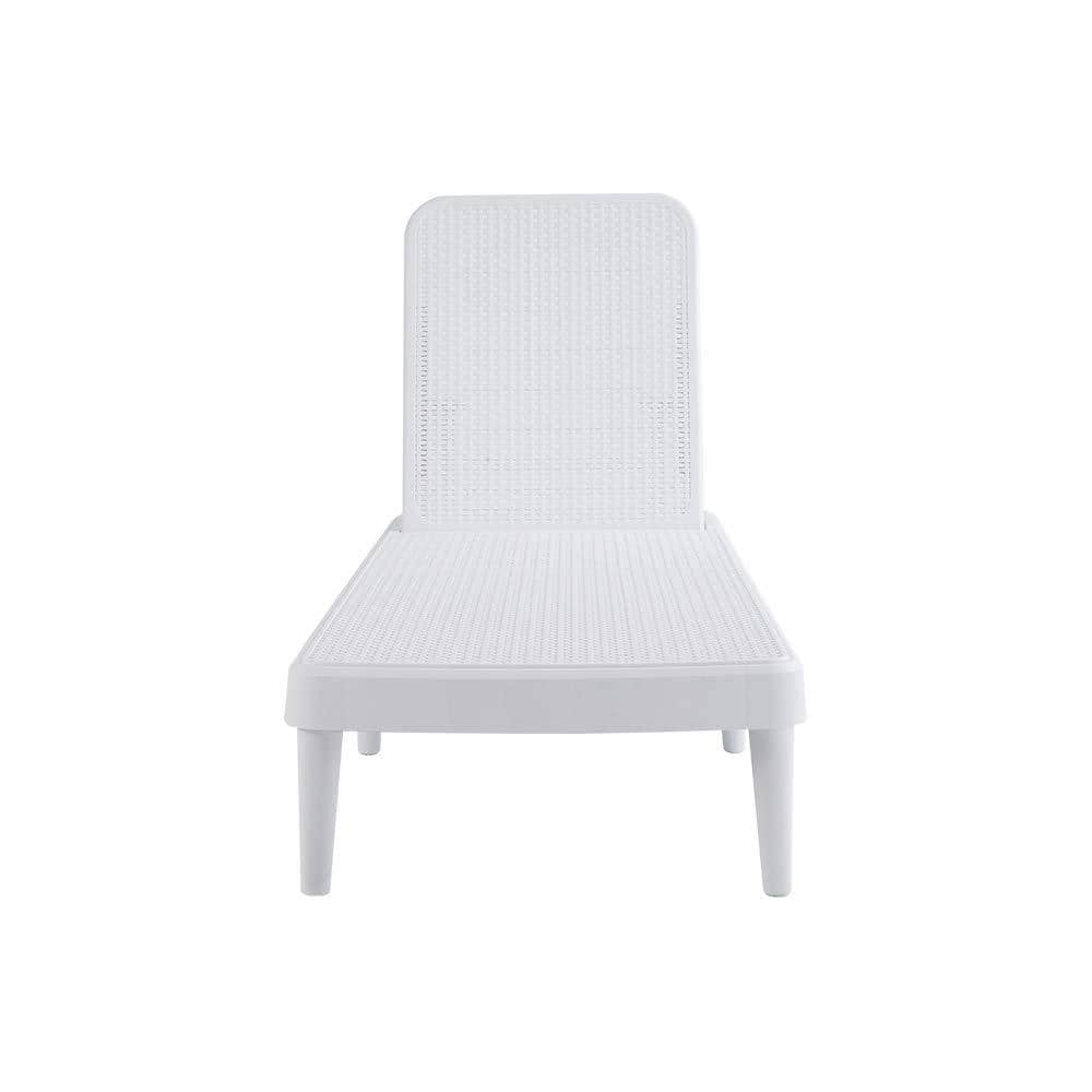Tahiti Rattan Chaise Lounge in Lagoon White