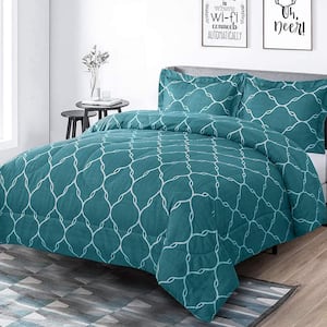 2-Pieces Green All Season Lightweight Ultra Soft 100% Microfiber Polyester Twin Comforter Set with 1-Pillow Sham