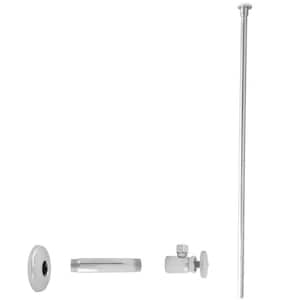 1/2 in. IPS x 3/8 in. O. D. x 20 in. Flat Head Toilet Kit with Round Handles, Powder Coat White