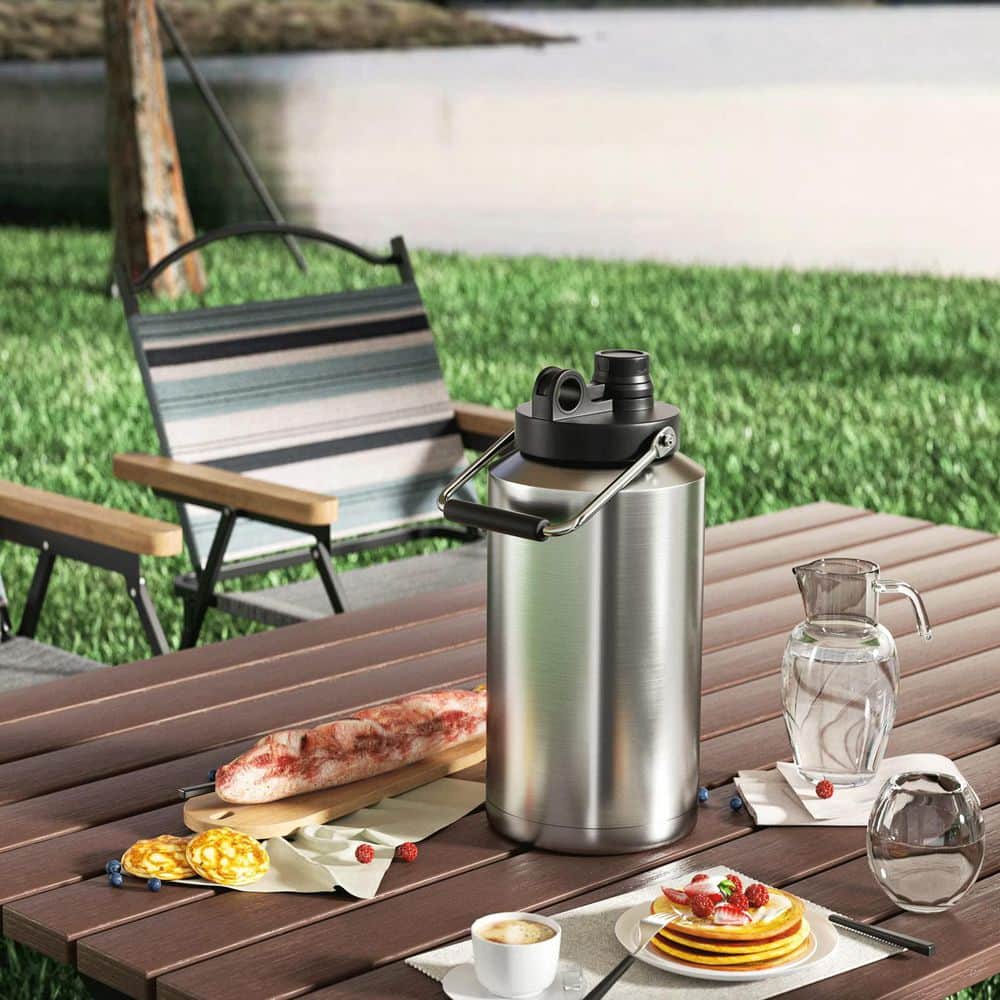 Wudkey 128 oz. Stainless Steel Insulated Jug with Handle, Large