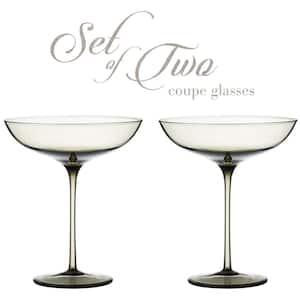 Luxurious and Elegant Smoke Tinted 9.9 oz. Coupe Cocktail Glass (Set of 2)