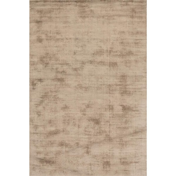 Alva Hand Loom Knotted Viscose Taupe 8 ft. x 10 ft. Indoor Area Rug