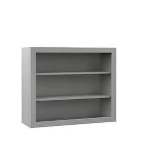 Designer Series Melvern Assembled 36x30x12 in. Wall Open Shelf Kitchen Cabinet in Heron Gray