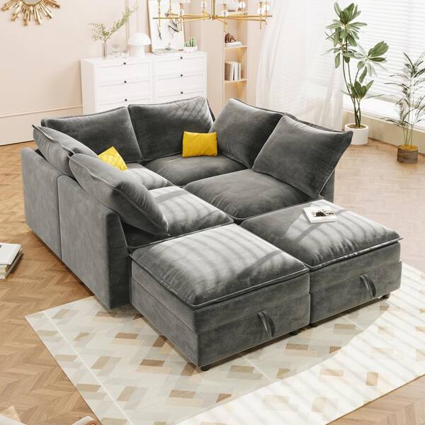 CHRISTOPHER KNIGHT HOME 126 in. W 6-Piece Polyester Modular