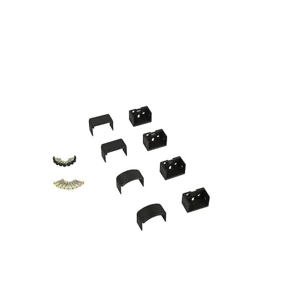 Wall Mount Black Fine Texture Aluminum Replacement Mounts for Level Railing Kit (4-Pieces) (Fits C10-C80)