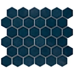 Tribeca 2 in. Hex Glacier Blue 12-5/8 in. x 11-1/8 in. Porcelain Mosaic Floor and Wall Tile (9.96 sq. ft./Case)