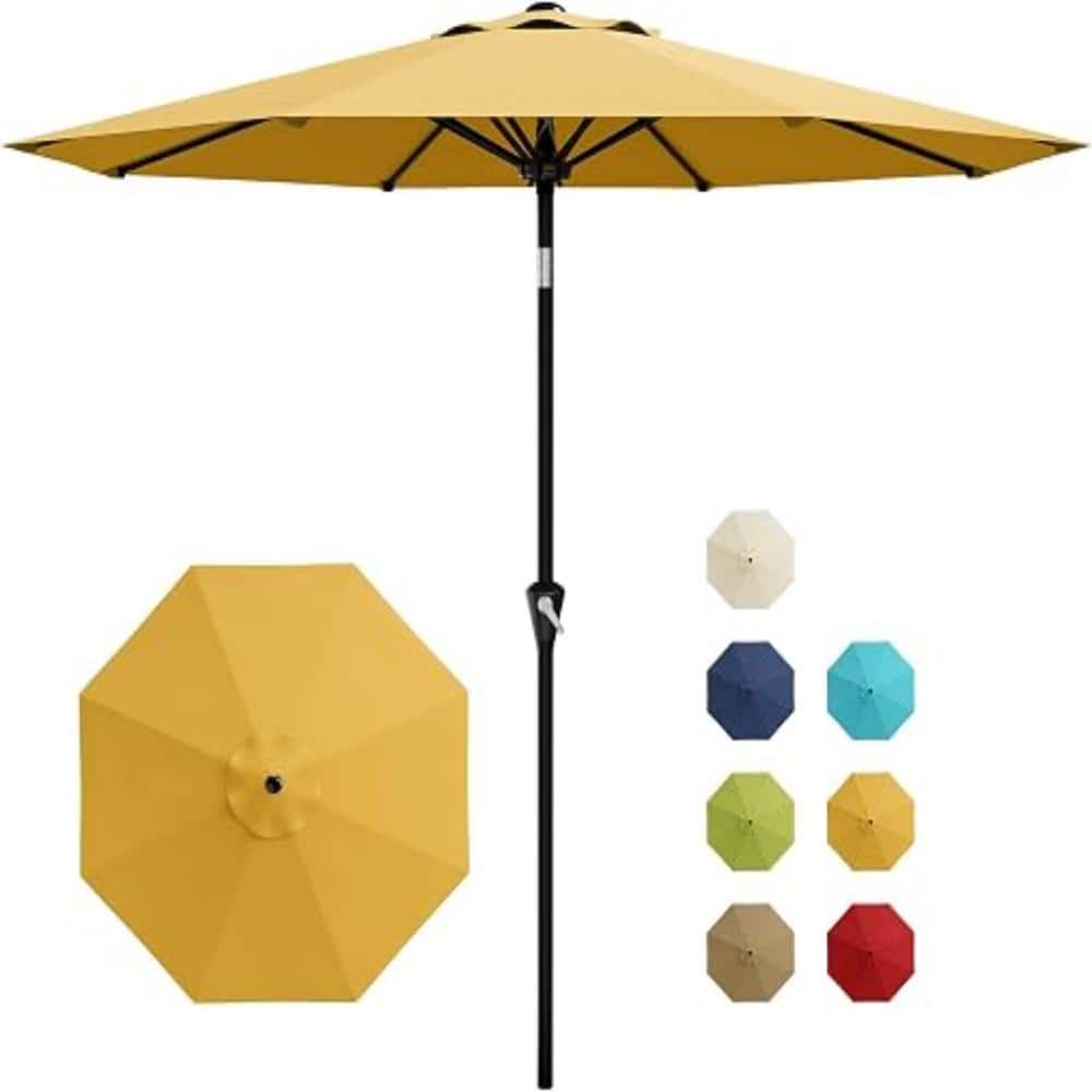 9ft Patio Table Umbrella with Crank Lift & Push Button Tilt, 8 Heavy Duty Ribs, Waterproof UV Protected for Pool Deck price history on PriceWatchPro