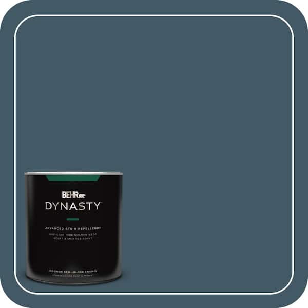 BEHR DYNASTY 1 qt. #S480-7 Midnight in the Tropics One-Coat Hide Semi-Gloss Enamel Interior Stain-Blocking Paint and Primer