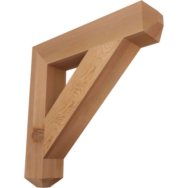 Ekena Millwork 3.5 in. x 22 in. x 22 in. Western Red Cedar Traditional Craftsman Smooth Bracket