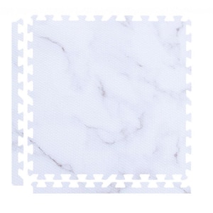 24 in. x 24 in. x 0.47 in. White Marble Texture EVA Interlocking Foam Floor Mat 16 sq ft. (4-Tiles Per Case)