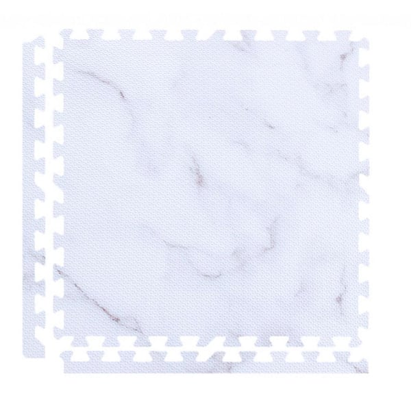 Shatex 24 in. x 24 in. x 0.47 in. White Marble Texture EVA Interlocking Foam Floor Mat 16 sq ft. (4-Tiles Per Case)
