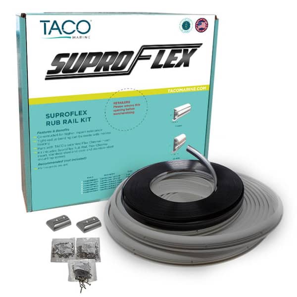 TACO Marine SuproFlex 80 ft. x 2 in. x 29/32 in. Gray Rub Rail Kit