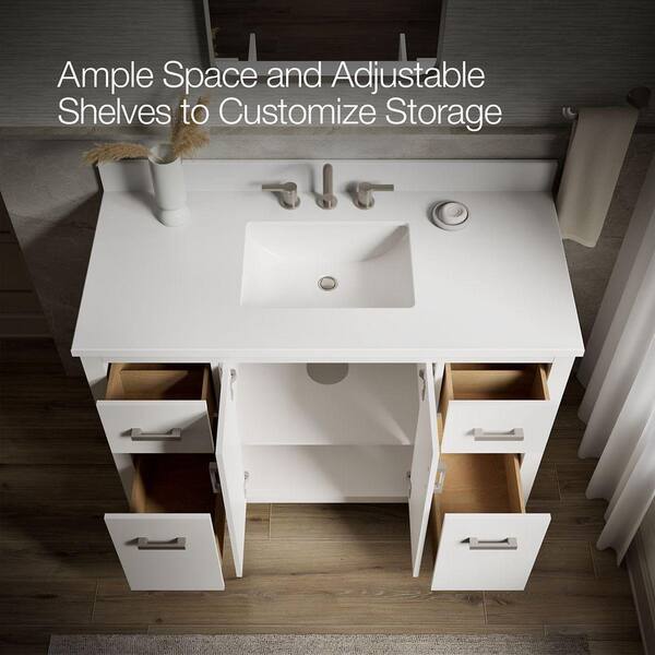 KOHLER Kresla 49 in. Single Sink Freestanding White Bath Vanity