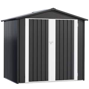 Outdoor Storage Shed 6 ft. W x 4 ft. D, Heavy-Duty Metal Tool Sheds Storage House with Lockable Door (24 sq. ft.)