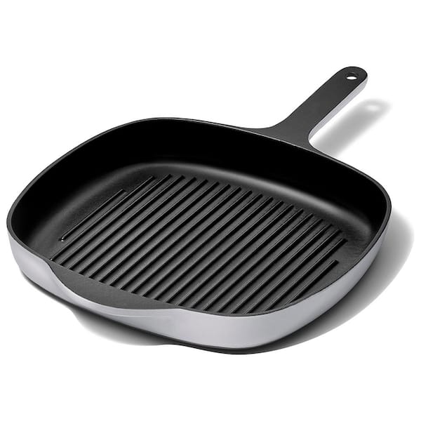 Caraway 10.5 in. Cast Iron Grill Pan in Gray