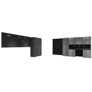 7-Piece Composite Wall Mounted Garage Storage System in Graphite Carbon Fiber (144 in. W x 72 in. H x 16 in. D)