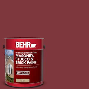 1 gal. #SC-112 Barn Red Satin Interior/Exterior Masonry, Stucco and Brick Paint