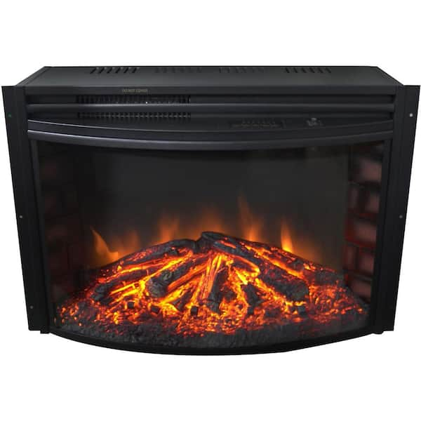 Hanover Fireside 26.8 in. Freestanding Electric Fireplace in Black with Remote and Timer