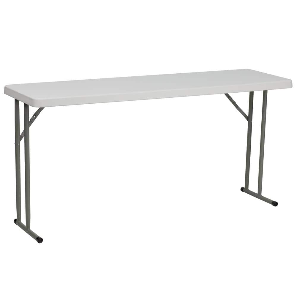 Flash Furniture 2.5-ft x 6-ft Indoor Rectangle Plastic White Folding  Banquet Table (8-Person)